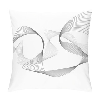 Personality  Abstract Grey Wave Isolated On White Background. Illustration Fo Pillow Covers