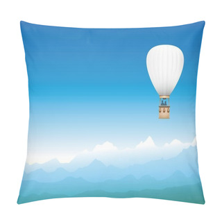 Personality  Hot Air Balloon Mountain View Landscape Pillow Covers