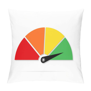 Personality  Icon Or Sign With Arrow,Colorful Gauge Vector Illustration Pillow Covers