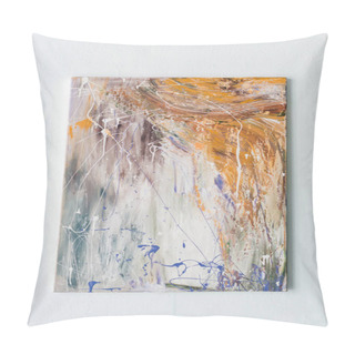Personality  Abstract Painting In Bright Color Spots Hanging On A Wall Pillow Covers