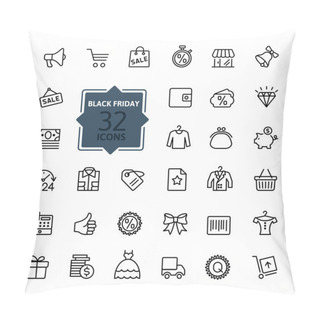 Personality  Outline Icon Collection - Black Friday Big Sale Pillow Covers