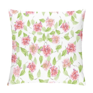 Personality  Pink Roses With Leaves  Pattern Pillow Covers