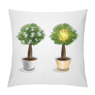 Personality  Money Trees Vector Illustration Pillow Covers