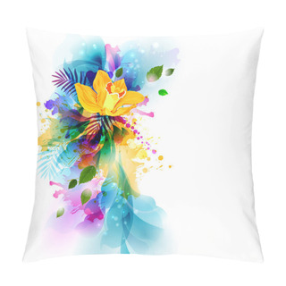 Personality  Flowers On The Artistic Abstract Blots Pillow Covers