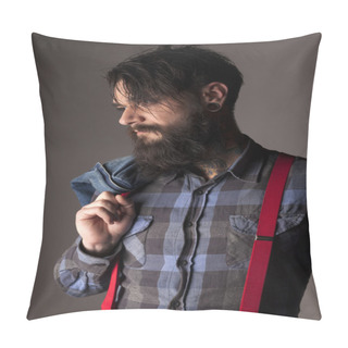 Personality  Man With Beard Pillow Covers