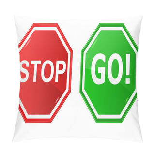 Personality  Vector Illustration Of Sign : Stop And Go. Pillow Covers