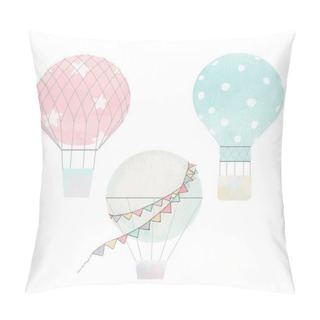 Personality  Watercolor Air Baloons Vector Collection Pillow Covers