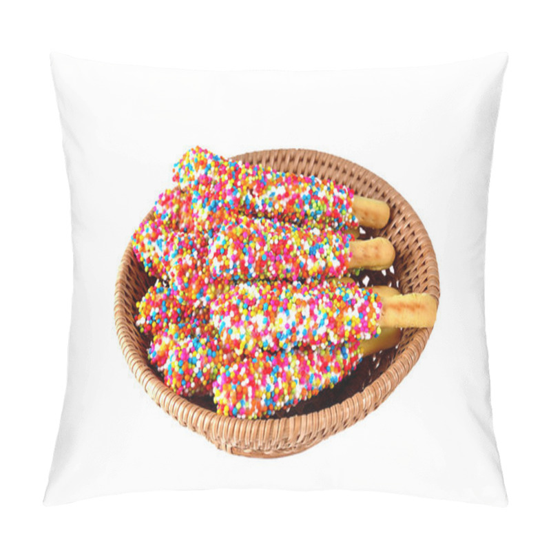 Personality  Breadsticks isolated on white background pillow covers