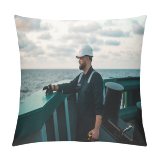 Personality  Marine Deck Officer Or Chief Mate On Deck Of Offshore Vessel Or Ship Pillow Covers
