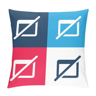 Personality  Blocked Blue And Red Four Color Minimal Icon Set Pillow Covers