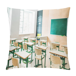 Personality  Interior Of Empty Modern Classroom At School Pillow Covers