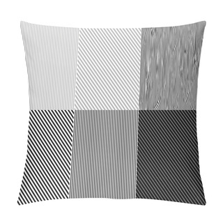 Personality  Black And White Striped Backgrounds. Set Striped Patterns Pillow Covers