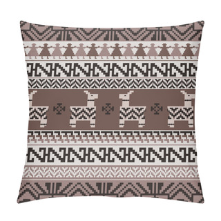 Personality  Peruvian Inca Style Knitting Fabric Pattern, Llama, Guanaco Ornament Pillow Covers