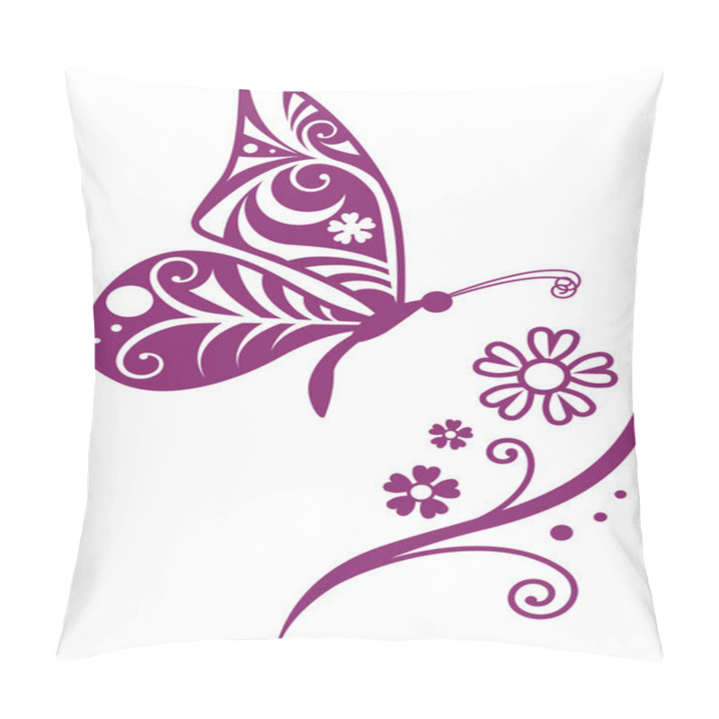 Personality  Inwrought butterfly silhouette and flower branch pillow covers