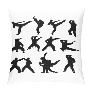 Personality  Kyokushin Karate Silhouettes Set Pillow Covers