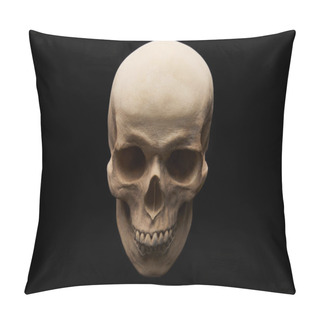 Personality  Spooky Human Skull Isolated On Black, Halloween Decoration Pillow Covers