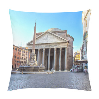 Personality  Ancient Roman Pantheon Temple, Front View - Rome, Italy Pillow Covers