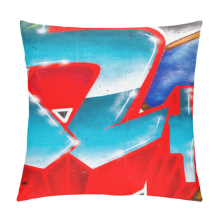 Personality  Colorful Graffiti, Abstract Grunge Graffiti Background Pillow Covers