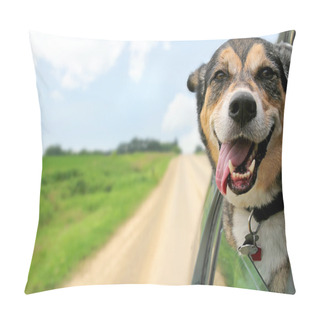 Personality  German Shepherd Dog Sticking Head Out Driving Car Window Pillow Covers