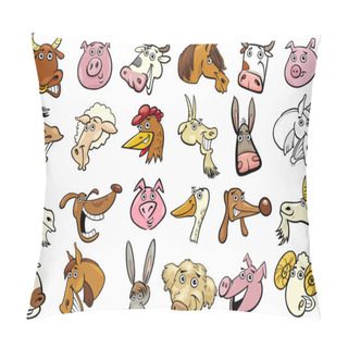 Personality  Cartoon Farm Animals Heads Huge Set Pillow Covers