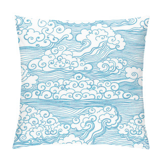 Personality  Seamless Pattern With Clouds. Vector, EPS 10 Pillow Covers