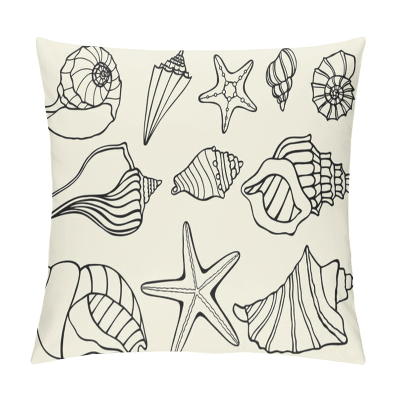 Personality  collection of seashells pillow covers