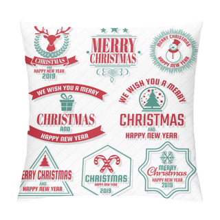 Personality  Christmas Vector Logo For Banner, Poster, Flyer Pillow Covers
