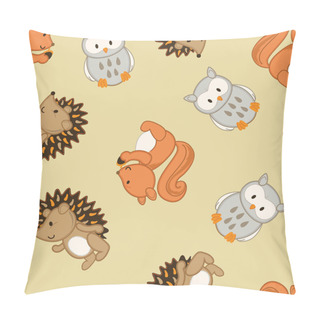 Personality  Cute Forest Animals In A Seamless Pattern Pillow Covers