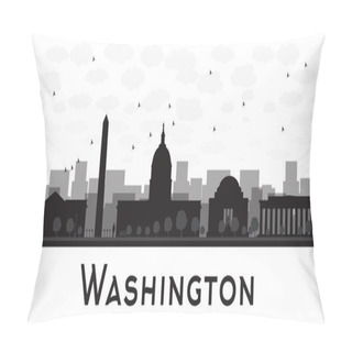 Personality  Washington Dc City Skyline Black And White Silhouette Pillow Covers