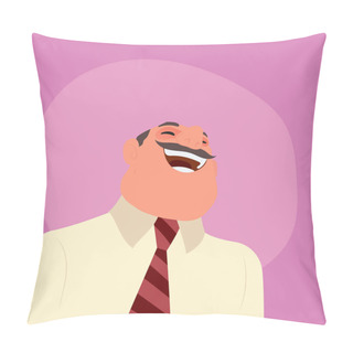 Personality  Illustration Of A Laughing Businessman Pillow Covers