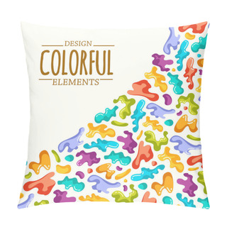 Personality Background With Colorful Spots And Sprays On A White Pillow Covers