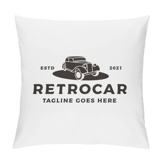 Personality  Vintage Retro Car Logo Design. Vintage Or Classic Or Retro Badge Emblem Style Pillow Covers