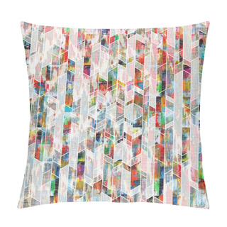 Personality  Geometric Texture Pattern With Watercolor Effect Pillow Covers
