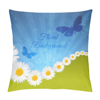 Personality  Vector Greeting Card With Daisies Pillow Covers