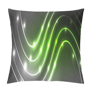 Personality  Shiny Neon Lights, Dark Abstract Background With Blurred Magic Neon Light Curved Lines Pillow Covers