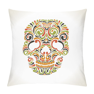 Personality  Colorful Ornate Skull Pillow Covers