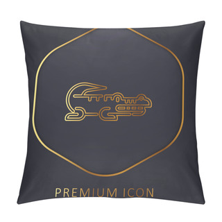Personality  Alligator Golden Line Premium Logo Or Icon Pillow Covers