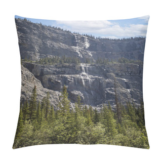 Personality  Weeping Wall Waterfalls Off The Icefields Parkway In Banff National Park, Alberta, Canada. Pillow Covers