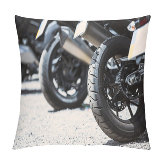 Personality  Motorcycle Luxury Items Close-up: Headlights, Shock Absorber, Wheel, Wing, Toning. Pillow Covers