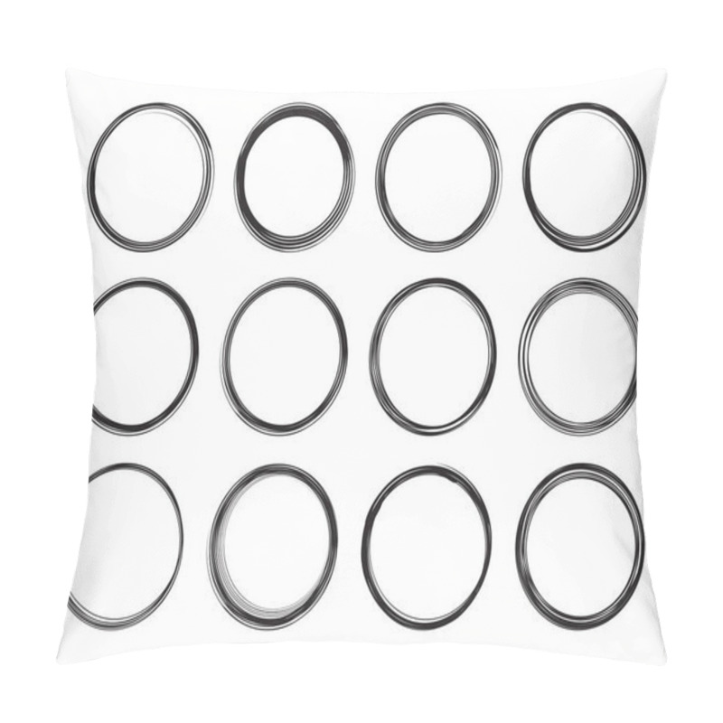 Personality  Dozen  black round grunge vector templates for rubber stamps  pillow covers