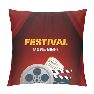 Personality  Festival, Movie Night. Cinema, Movie Time. Cinema Movie Theater. Pillow Covers