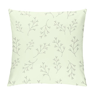 Personality  Seamless Botanical Pattern In Soft Green Pastel Colors. Pillow Covers