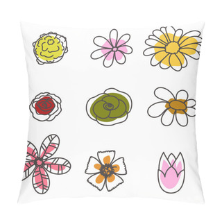 Personality  Hand Drawn Flowers Pillow Covers