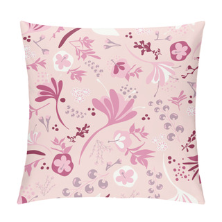 Personality  Background Seamless Repeating Pattern Of Beautiful Blooms On Pink Pillow Covers