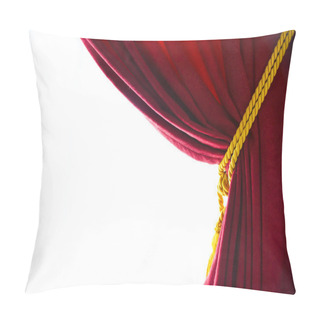 Personality  A Red Curtain Folded And A White Background. Pillow Covers