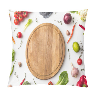 Personality  Wooden Board Among Vegetables Pillow Covers