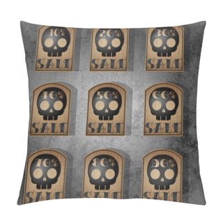 Personality  Set Of Vector Sale Skull Stickers Pillow Covers