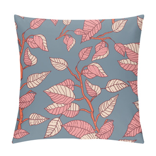 Personality  Seamless Background With Branches And Leaves Pillow Covers