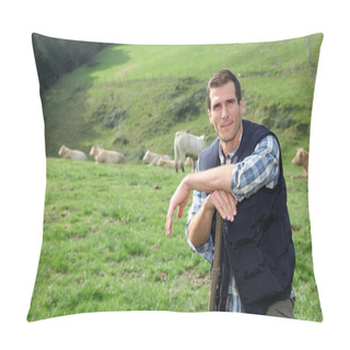 Personality  Breeder Standing In Pasture Land Pillow Covers