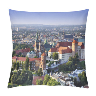Personality  Wawel Castle In Krakow. Aerial View Pillow Covers